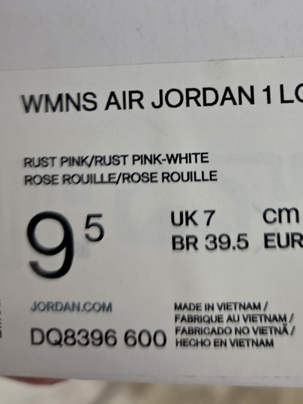 Brand New Air Jordan 1-low Pink Velvet - Picture 11 of 11